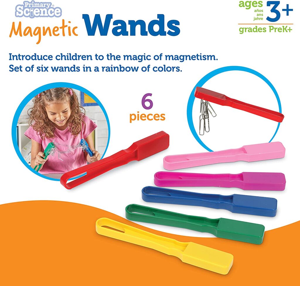 Learning Resources Magnetic Wands - 6 Pieces, Ages 3+ Educational Learning Kits, Science Experiment Tools, Preschool Learning Toys, Homeschool Supplies