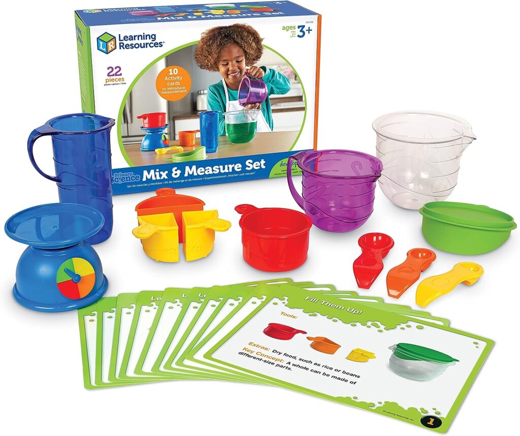 Learning Resources Mix And Measure Activity Set, 22 Pieces, Ages 3+,Experiment Mixing Tools, Back to School Supplies,Teacher Supplies